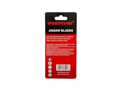 WERHE Stichsägeblätter T119A HCS – für saubere Geradschnitte in Holz 1,5–15 mm – feine Zahnteilung 1,2 mm, ausrissarm – 5er-Pack – T-Schaft, 76 mm - Image 4